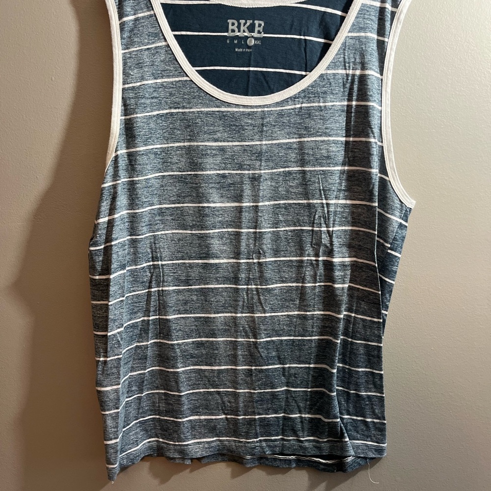 Striped Gray and White Tank Top